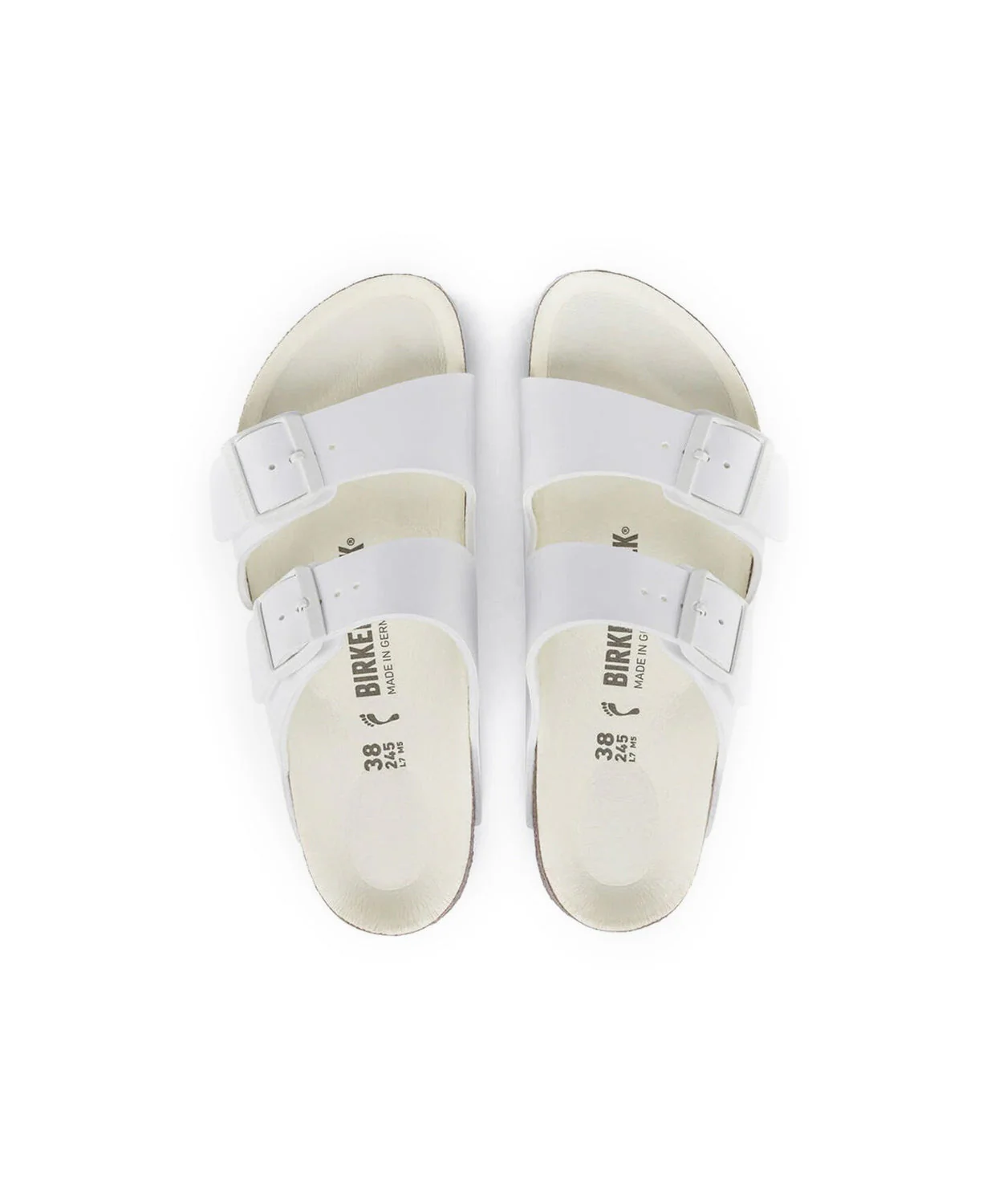 Birkenstock Arizona Semi Exquisite Birko-Flor White Sandals - Image 5
