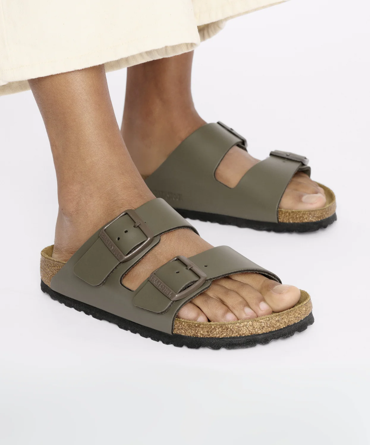 Birkenstock Arizona Smooth Leather Concrete Grey Sandals - Image 3