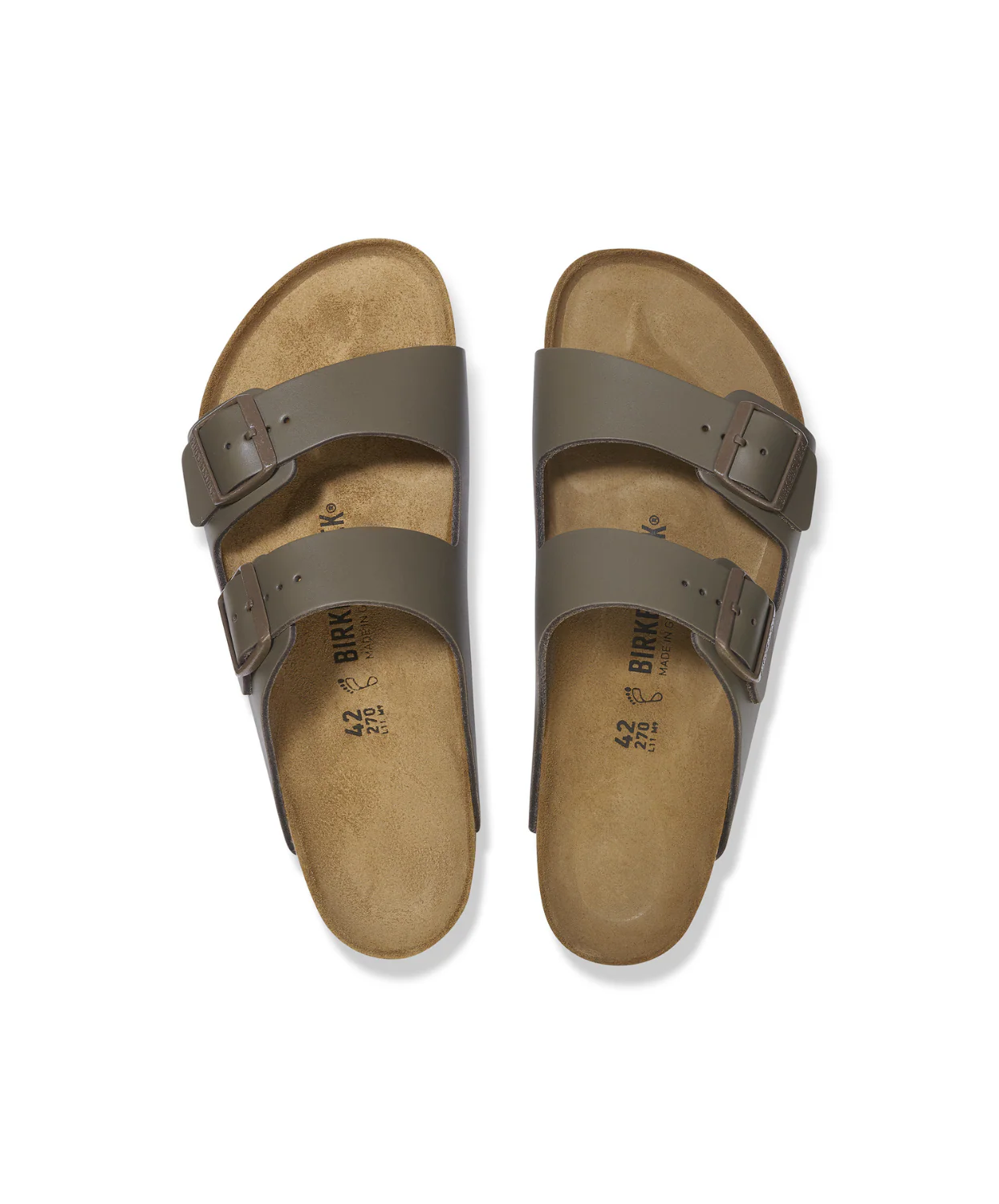 Birkenstock Arizona Smooth Leather Concrete Grey Sandals - Image 5
