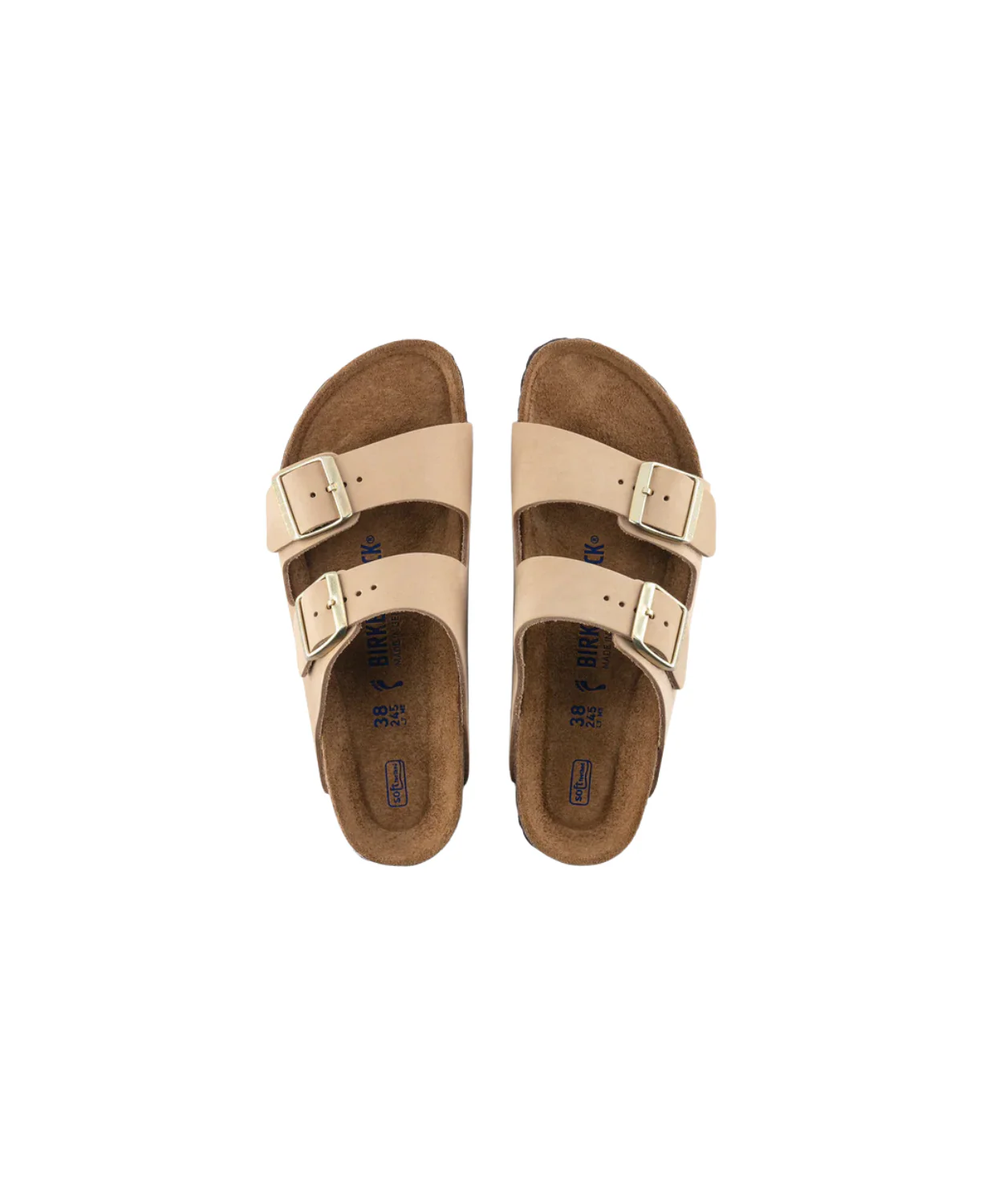 Birkenstock Arizona Nubuck Leather Sandcastle Soft Footbed Sandals - Image 4