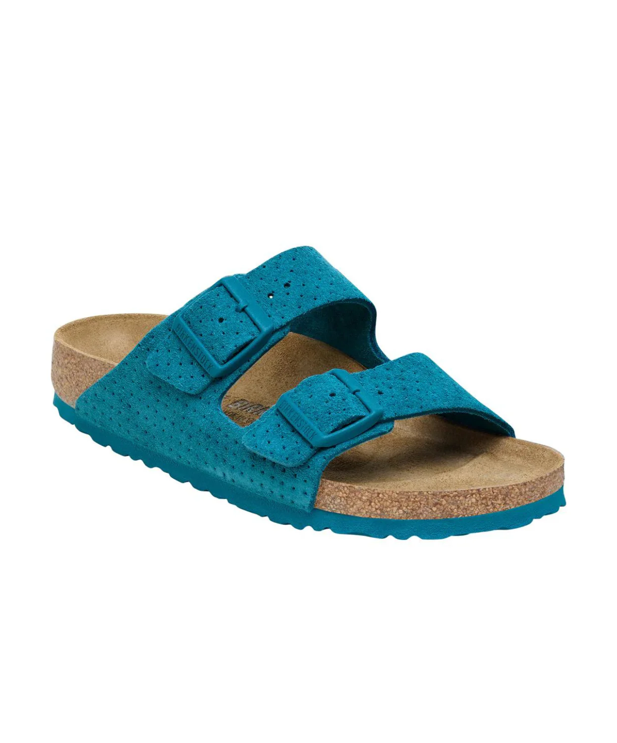 Birkenstock Arizona Embossed Suede Leather Deep Turquoise Sandals - Image 4