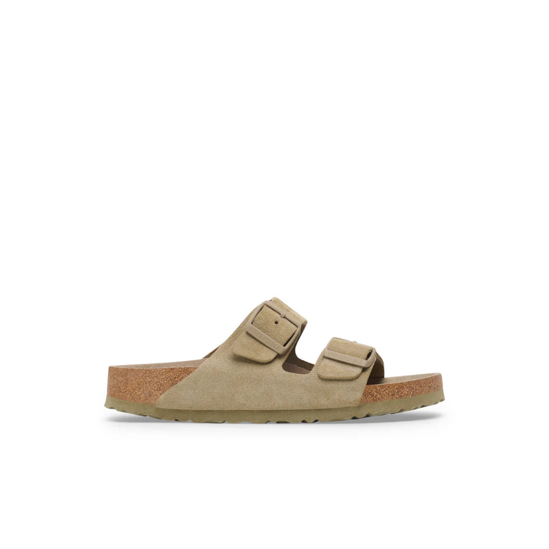 Birkenstock Arizona Suede Leather Faded Khaki Soft Footbed Sandals