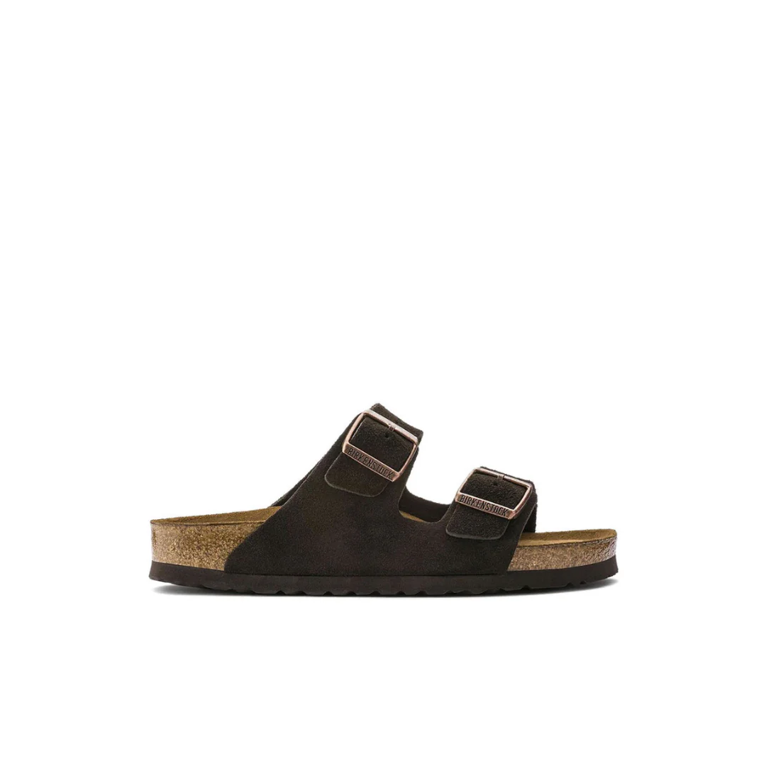 Birkenstock Arizona Suede Leather Mocha Soft Footbed Sandals