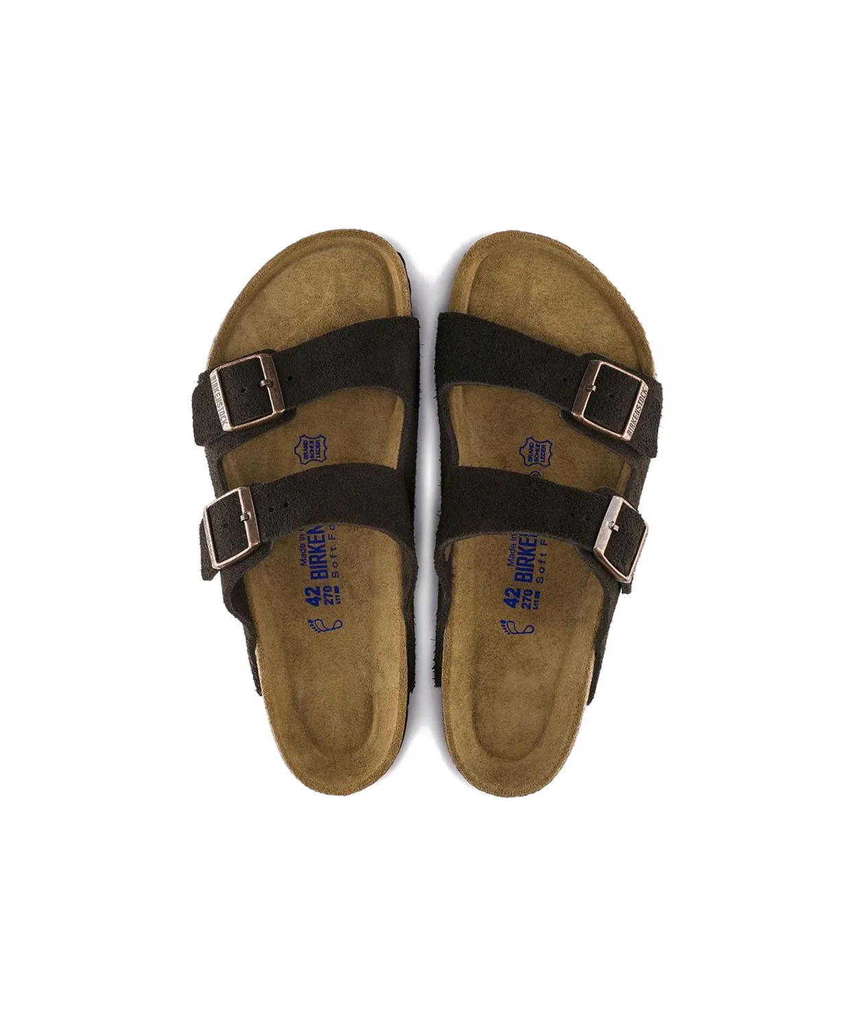Birkenstock Arizona Suede Leather Mocha Soft Footbed Sandals - Image 5