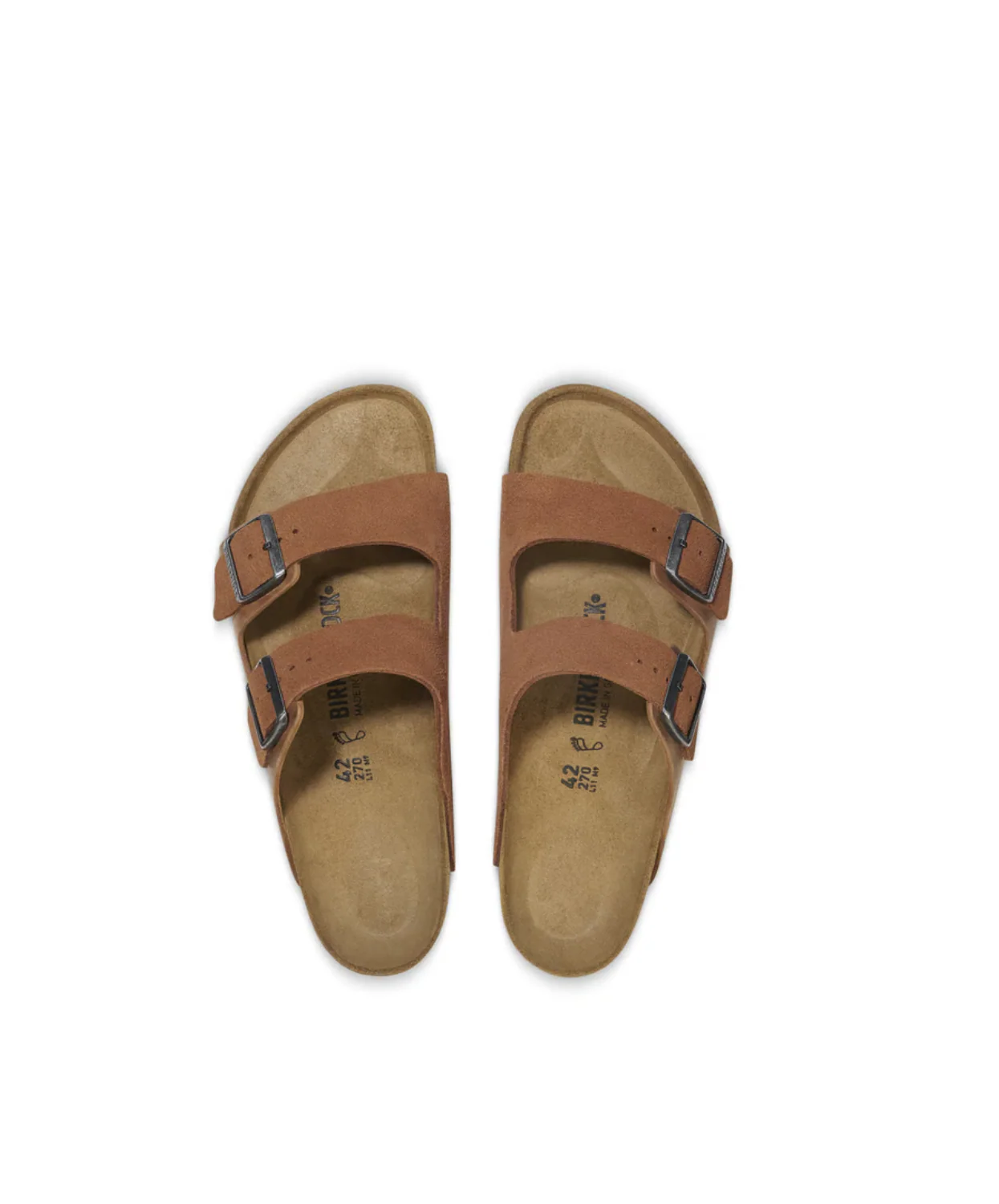 Birkenstock Arizona Suede/Oiled Leather Mix Cognac Sandals - Image 3
