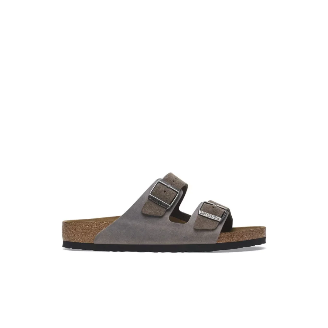 Birkenstock Arizona Suede/Oiled Leather Mix Concrete Grey Sandals