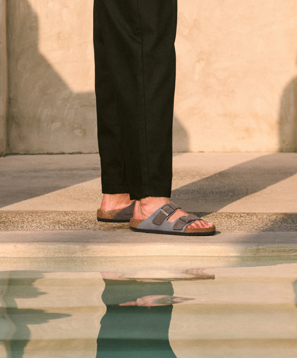 Birkenstock Arizona Suede/Oiled Leather Mix Concrete Grey Sandals - Image 2
