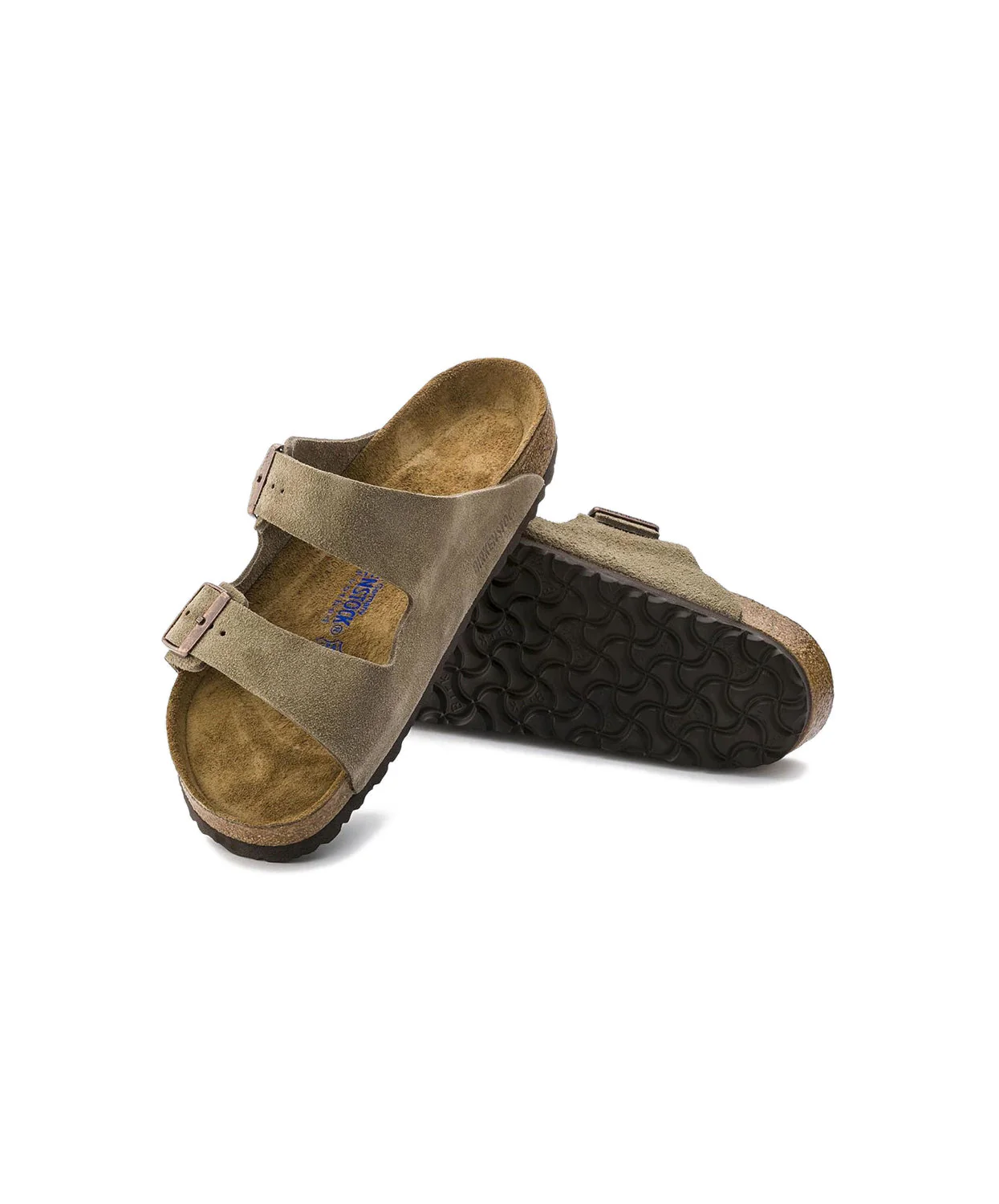 Birkenstock Arizona Suede Leather Taupe Soft Footbed Sandals - Image 4
