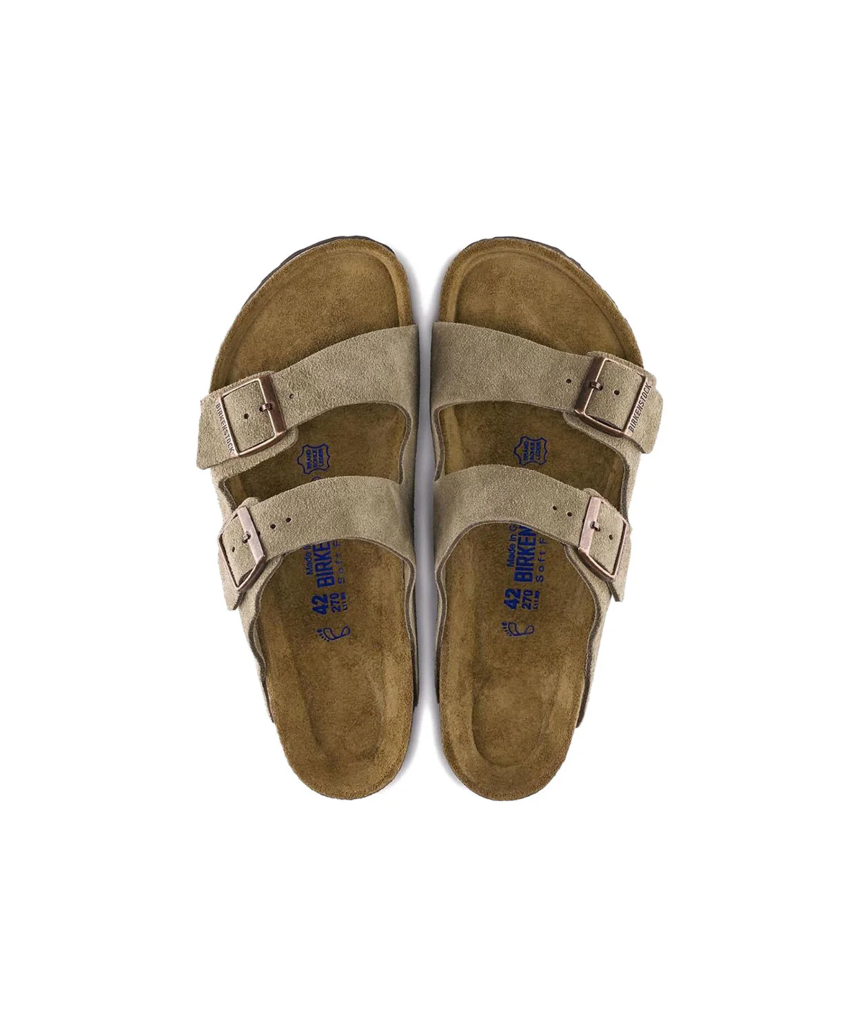 Birkenstock Arizona Suede Leather Taupe Soft Footbed Sandals - Image 5