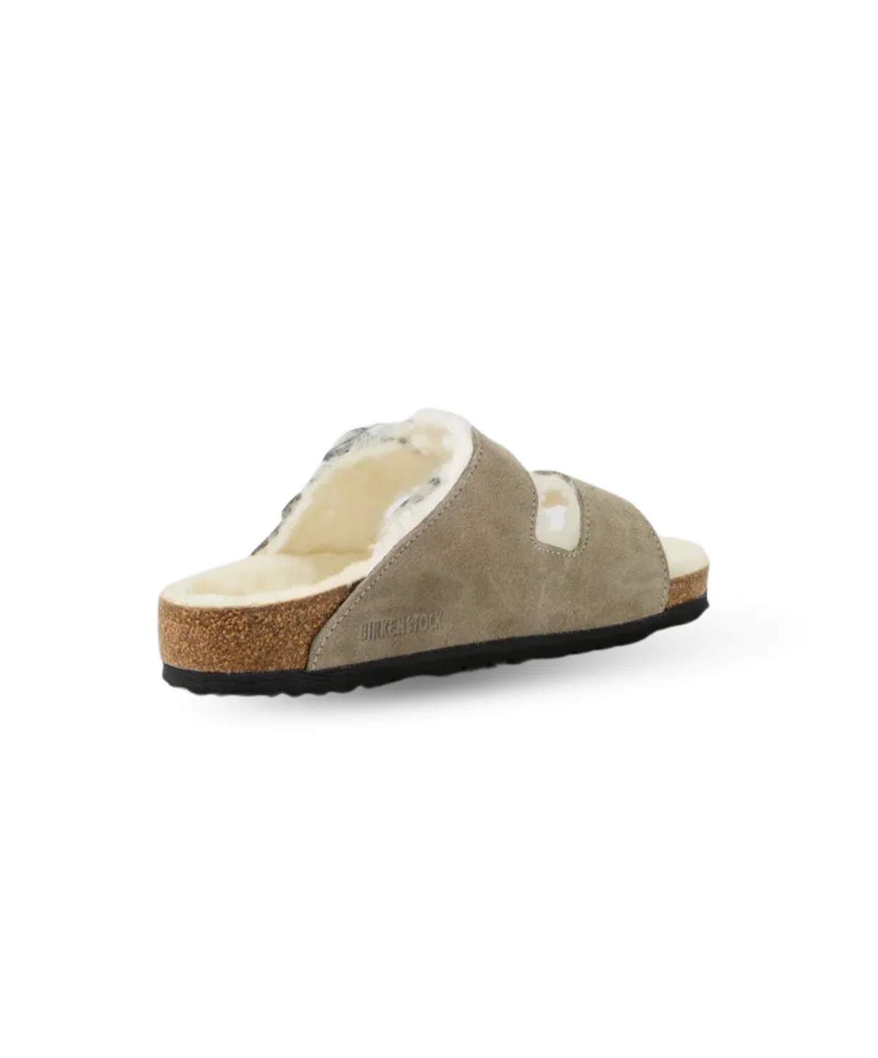 Birkenstock Arizona Suede Leather Shearling Stone Coin Sandals - Image 5
