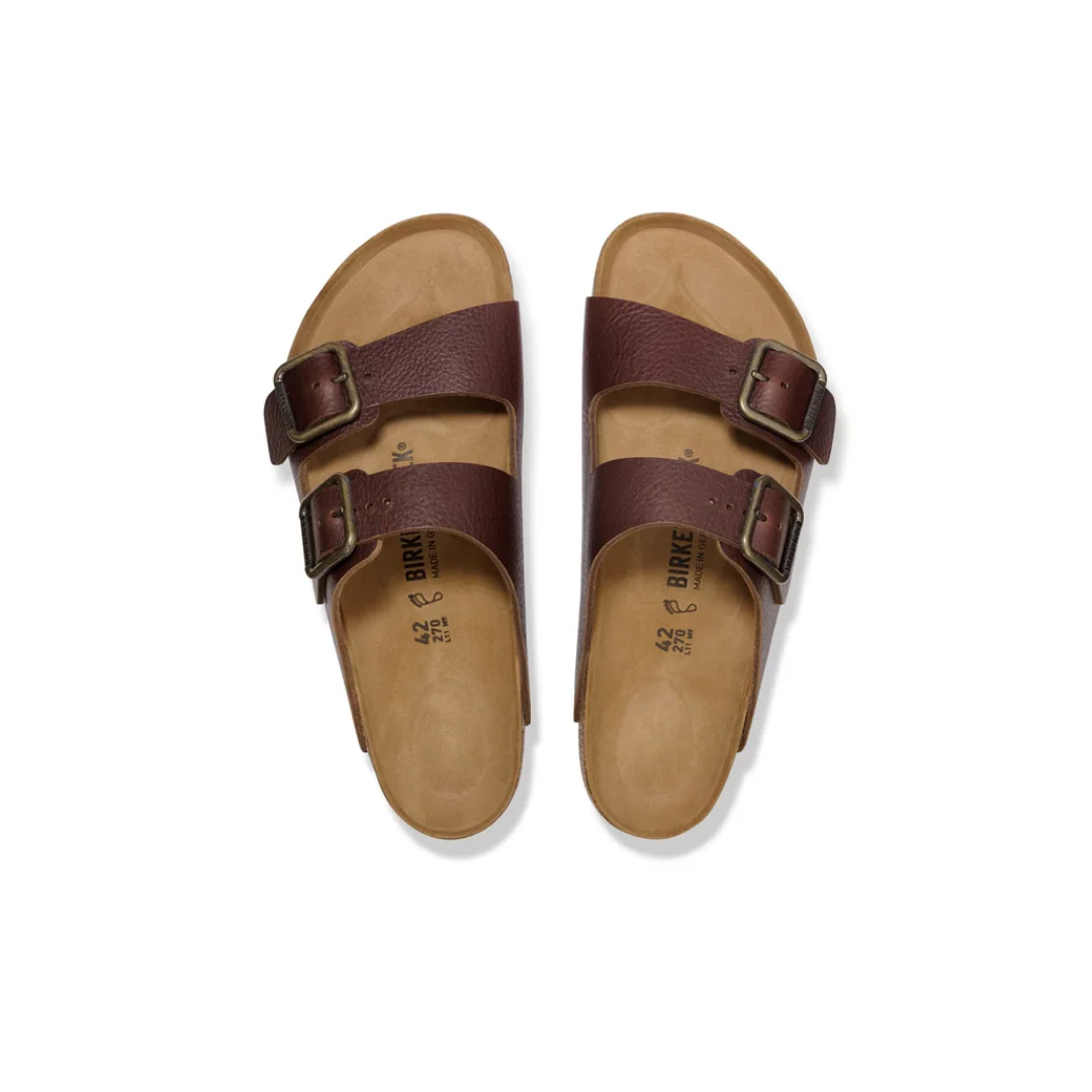Birkenstock Arizona Wire Buckle Natural Leather Vintage Wood Roast Sandals - Image 3