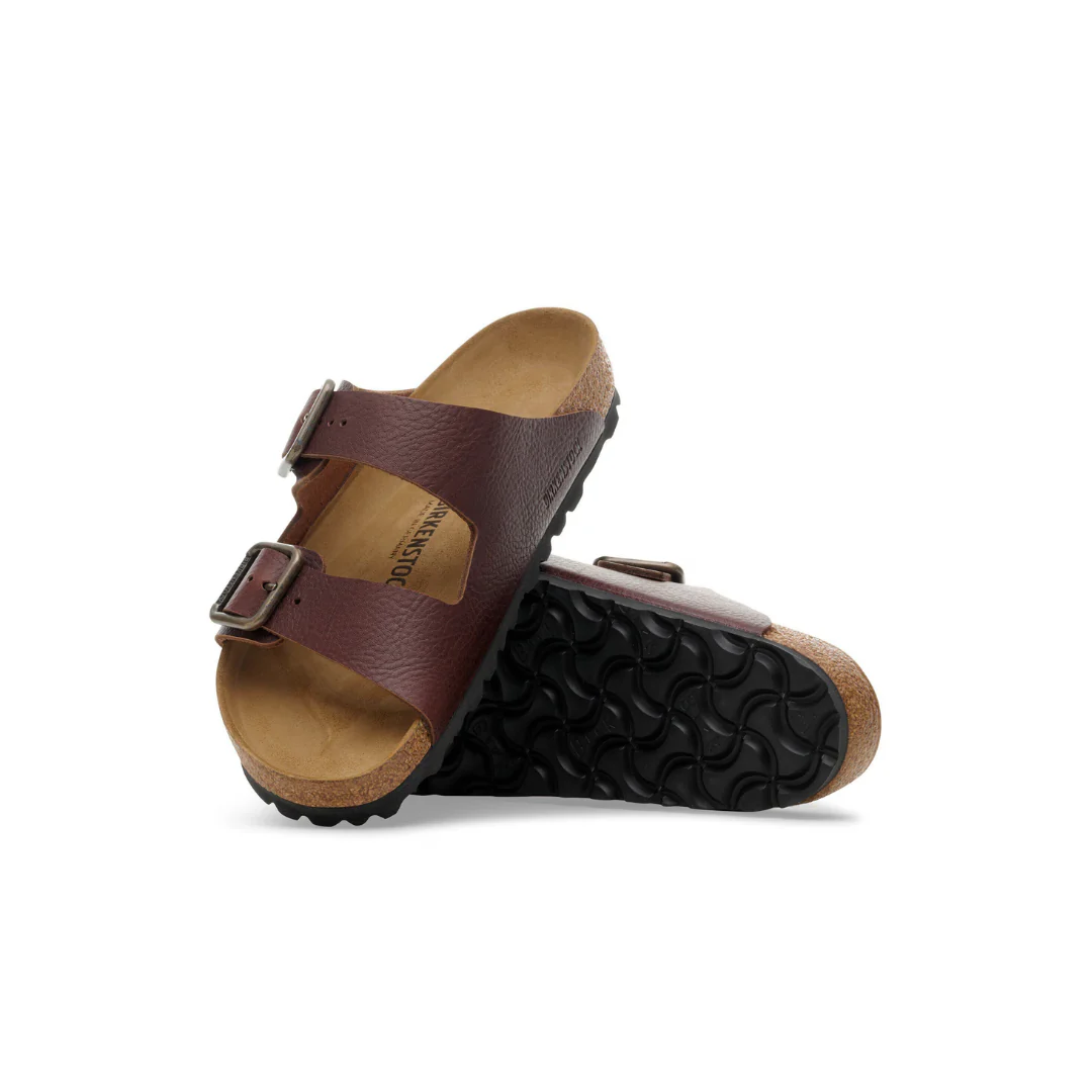 Birkenstock Arizona Wire Buckle Natural Leather Vintage Wood Roast Sandals - Image 4
