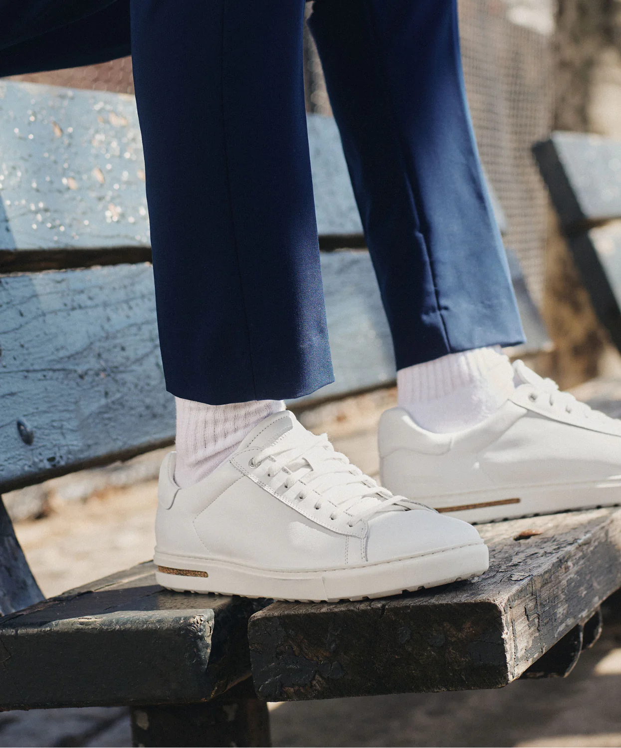 Birkenstock Bend Low Natural Leather White Sneakers - Image 2