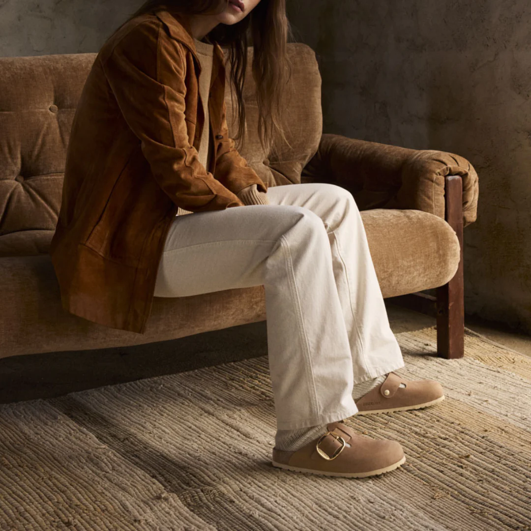 Birkenstock Boston Big Buckle Oiled Leather Cognac Clogs - Image 2
