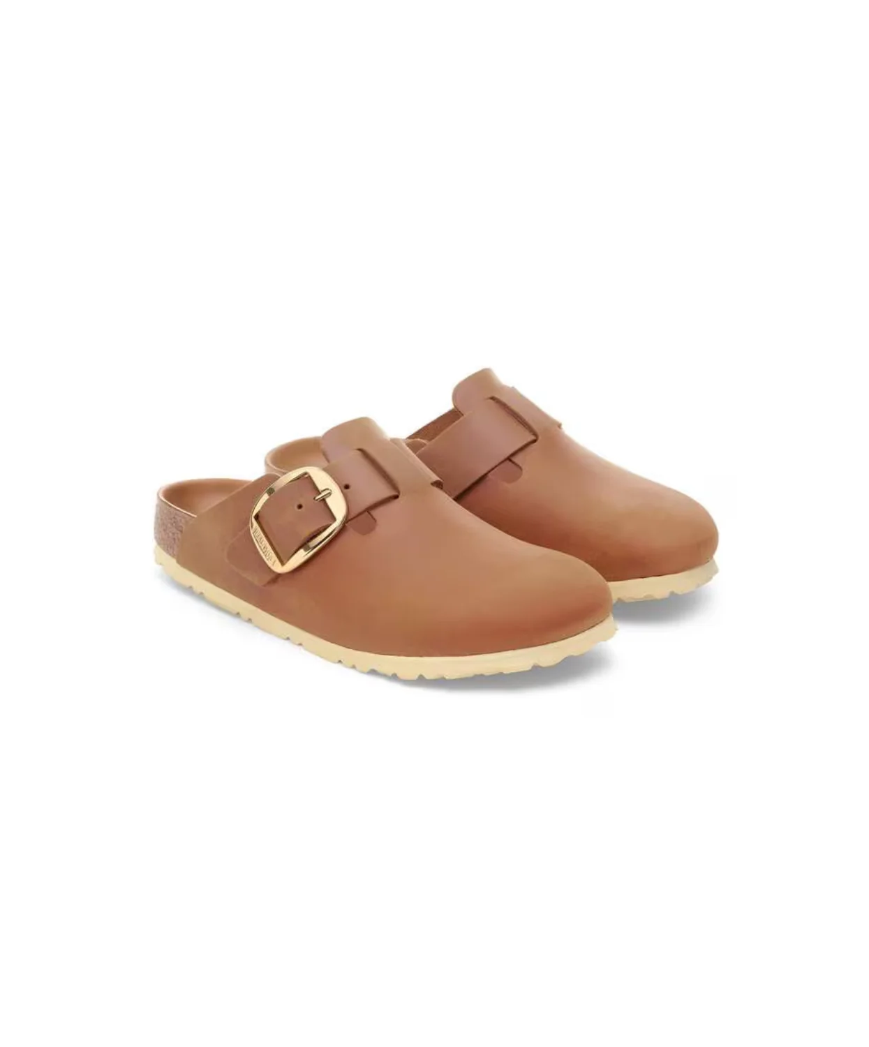 Birkenstock Boston Big Buckle Oiled Leather Cognac Clogs - Image 5