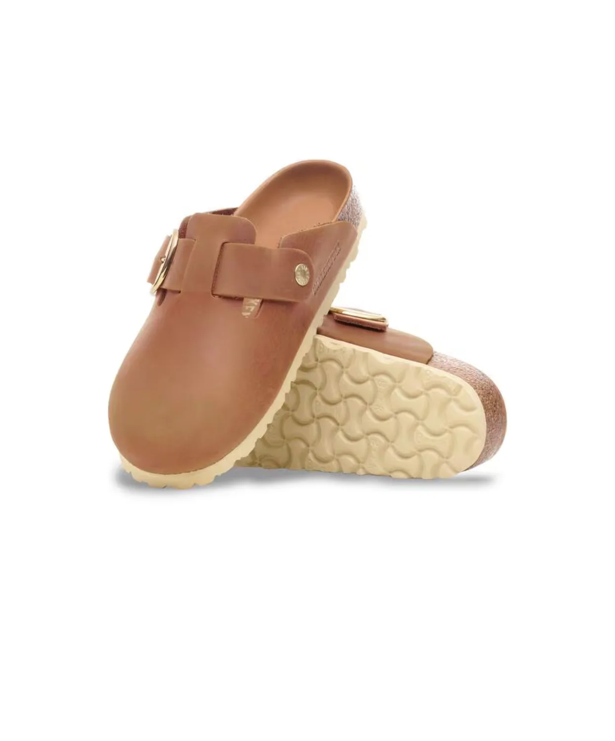 Birkenstock Boston Big Buckle Oiled Leather Cognac Clogs - Image 7