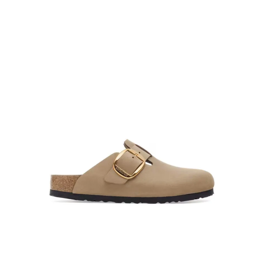 Birkenstock Boston Big Buckle Oiled Leather Tobacco Brown Clogs