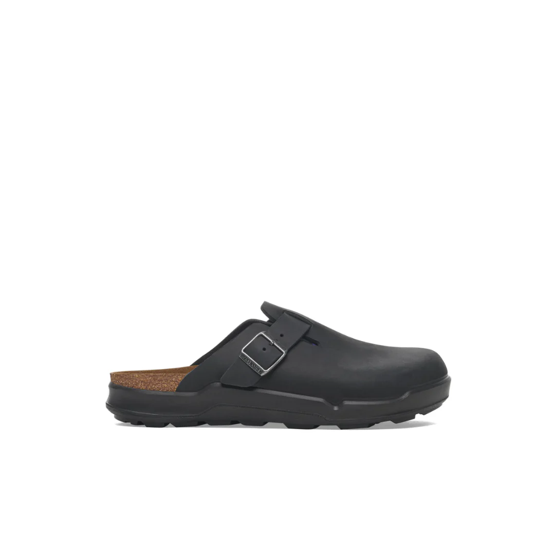 Birkenstock Boston Cross Town Oiled Leather Black Clogs
