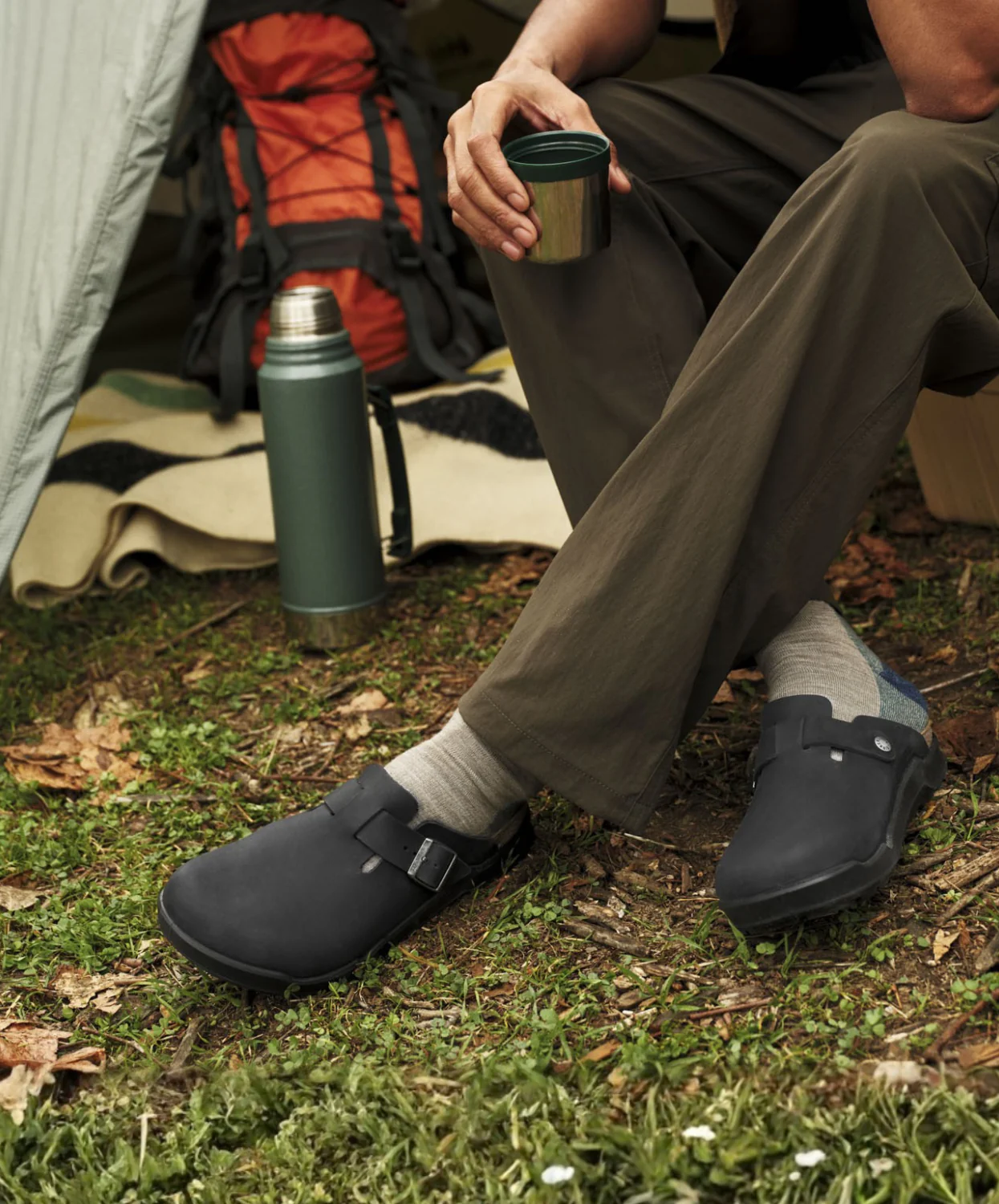 Birkenstock Boston Cross Town Oiled Leather Black Clogs - Image 3