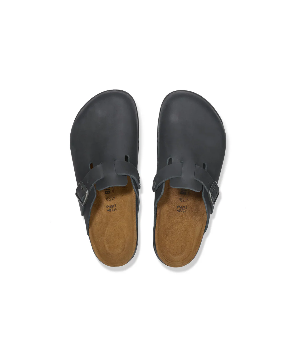 Birkenstock Boston Cross Town Oiled Leather Black Clogs - Image 5