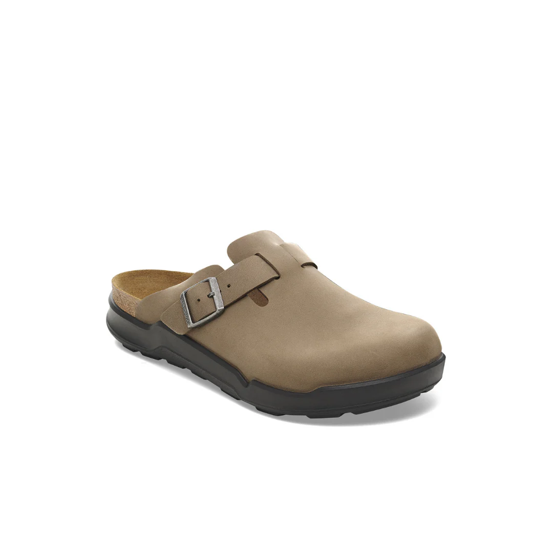 Birkenstock Boston Cross Town Oiled Leather Tobacco Brown Clogs - Image 3