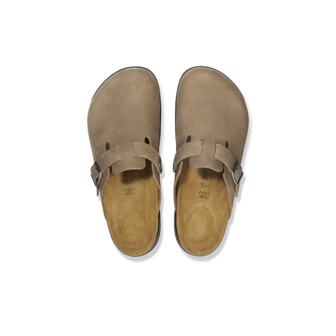 Birkenstock Boston Cross Town Oiled Leather Tobacco Brown Clogs - Image 4