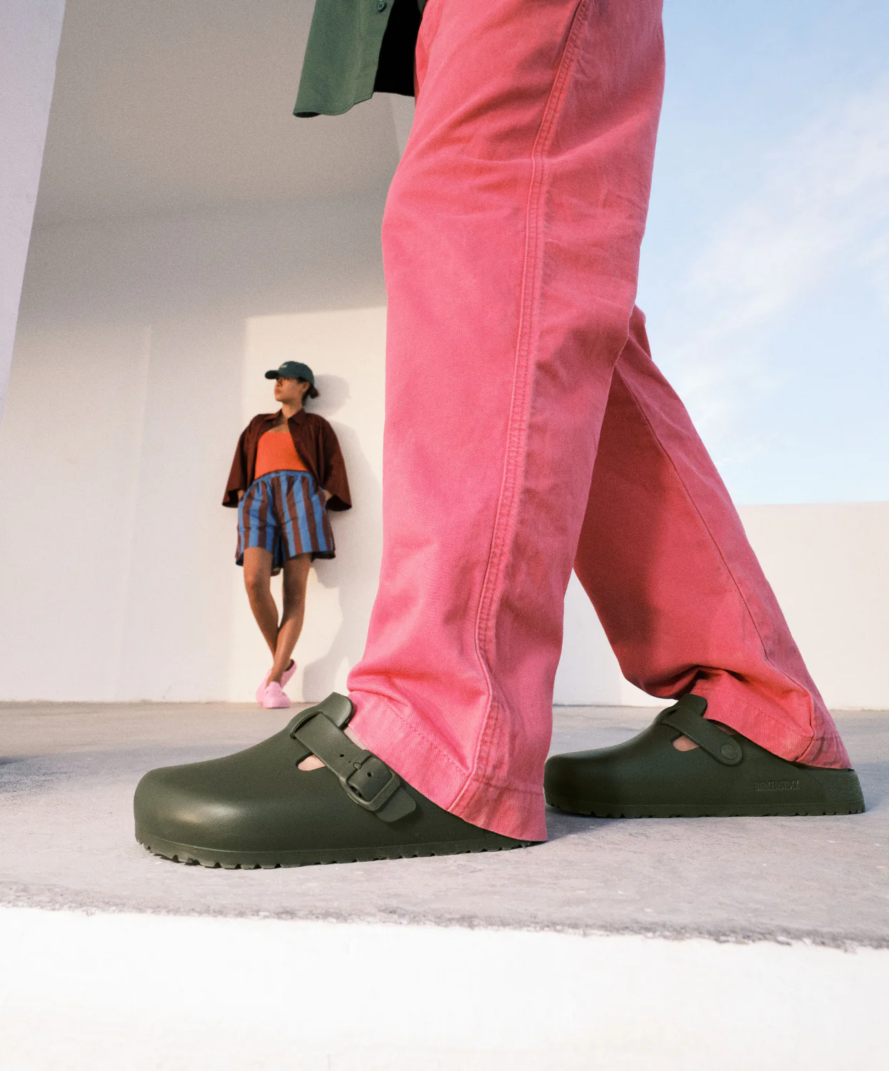 Birkenstock Boston EVA Khaki Clogs - Image 3