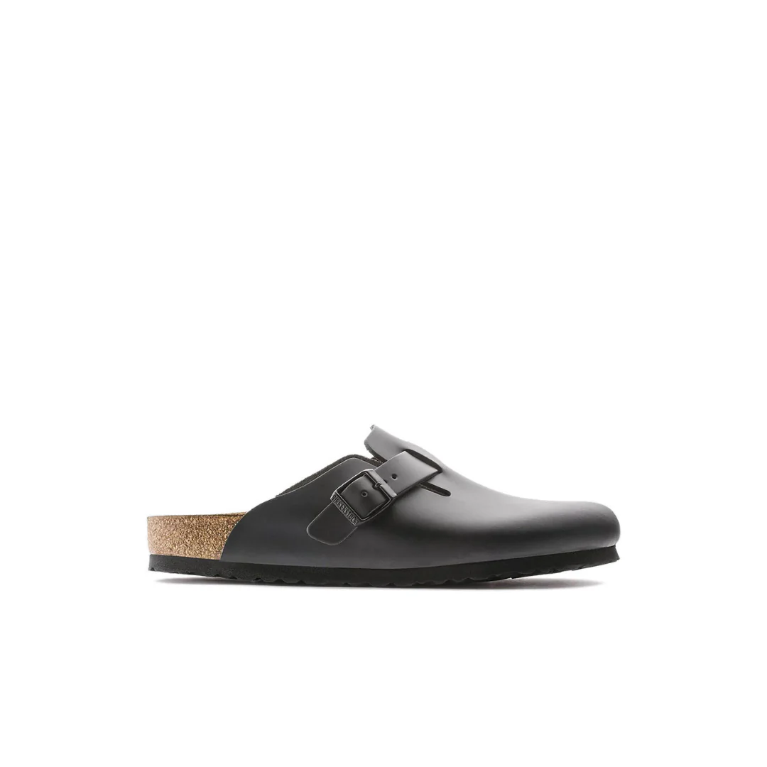 Birkenstock Boston Leather Black Clogs