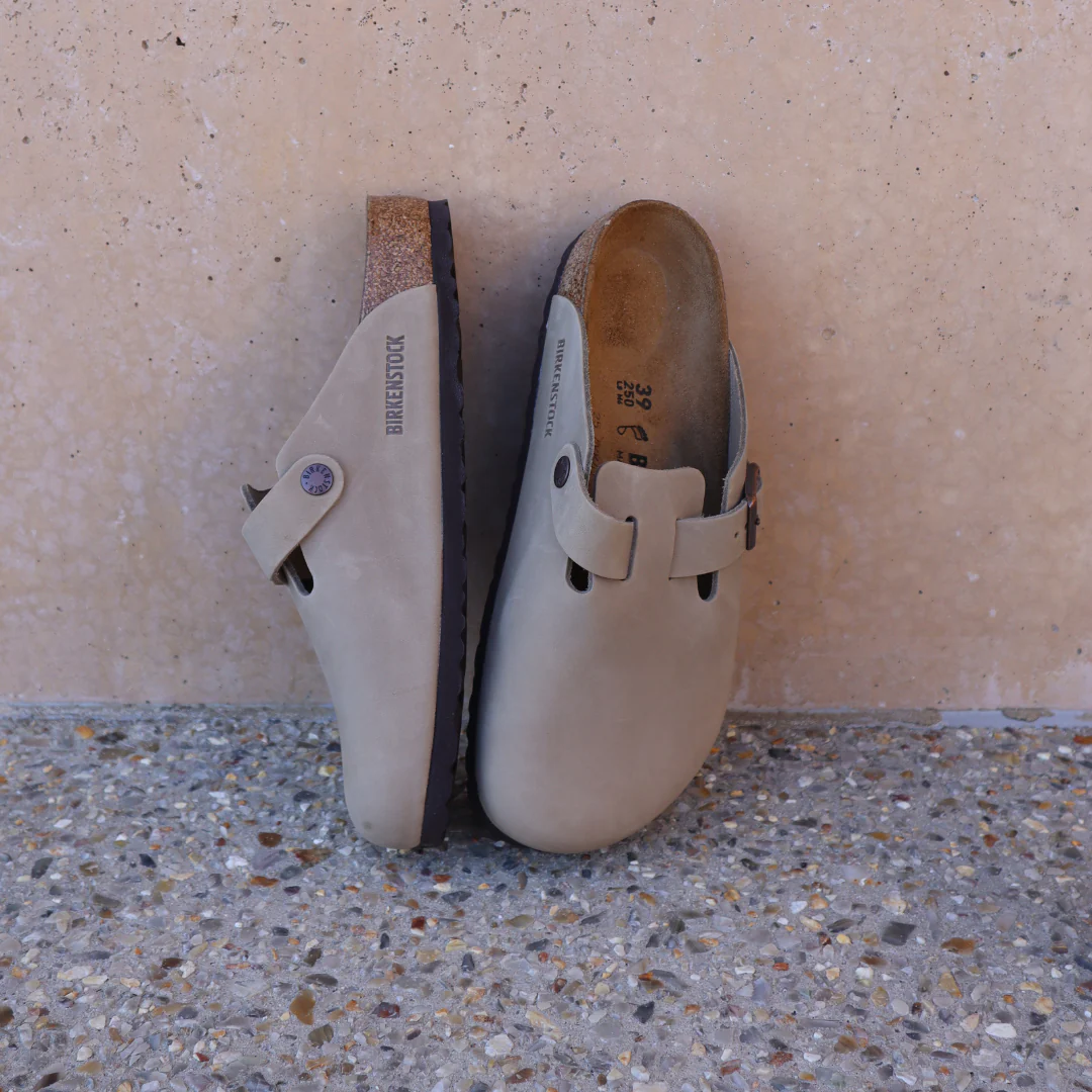 Birkenstock Boston Oiled Leather Tobacco Brown Clogs - Image 3