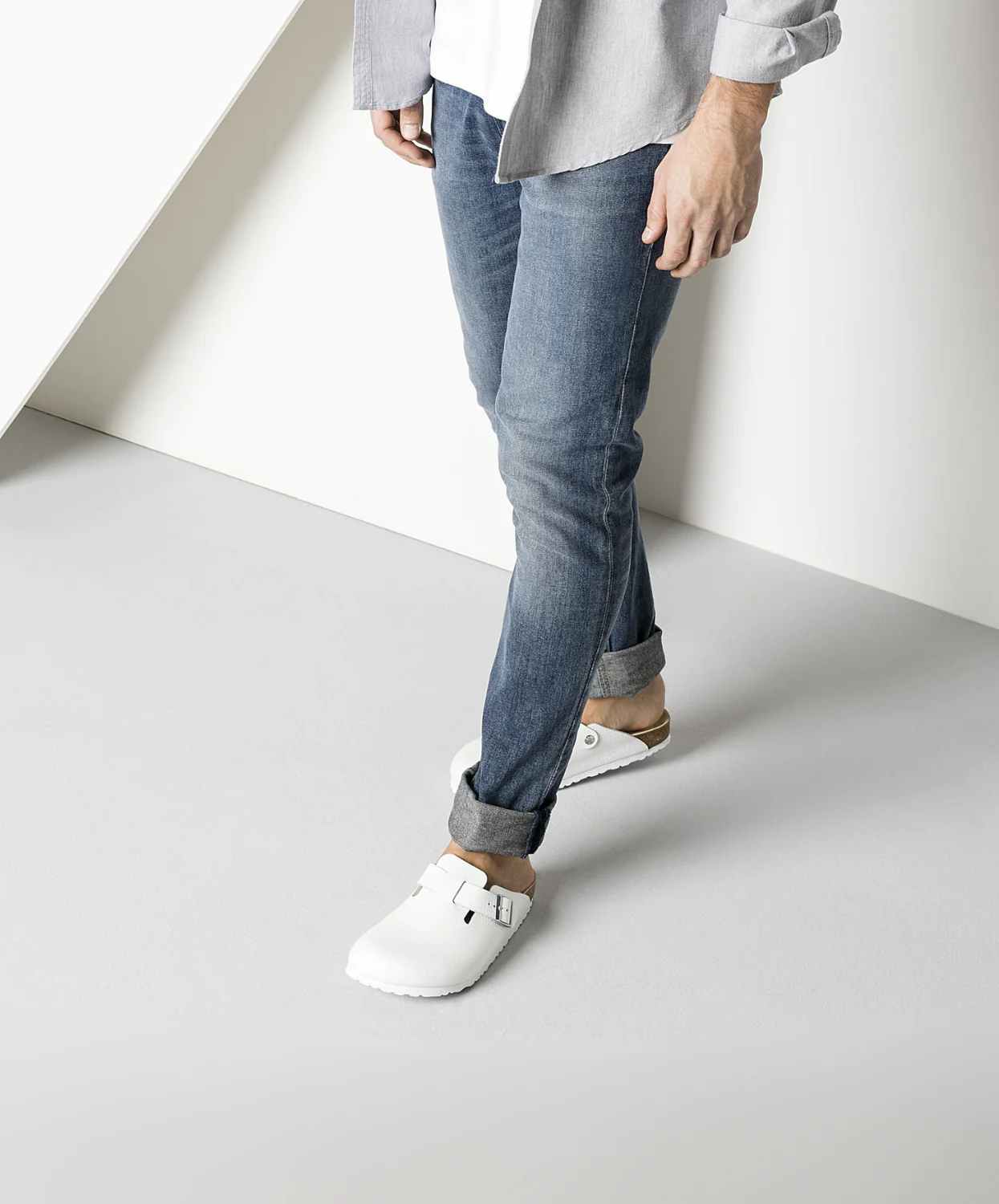 Birkenstock Boston Leather White Clogs - Image 3