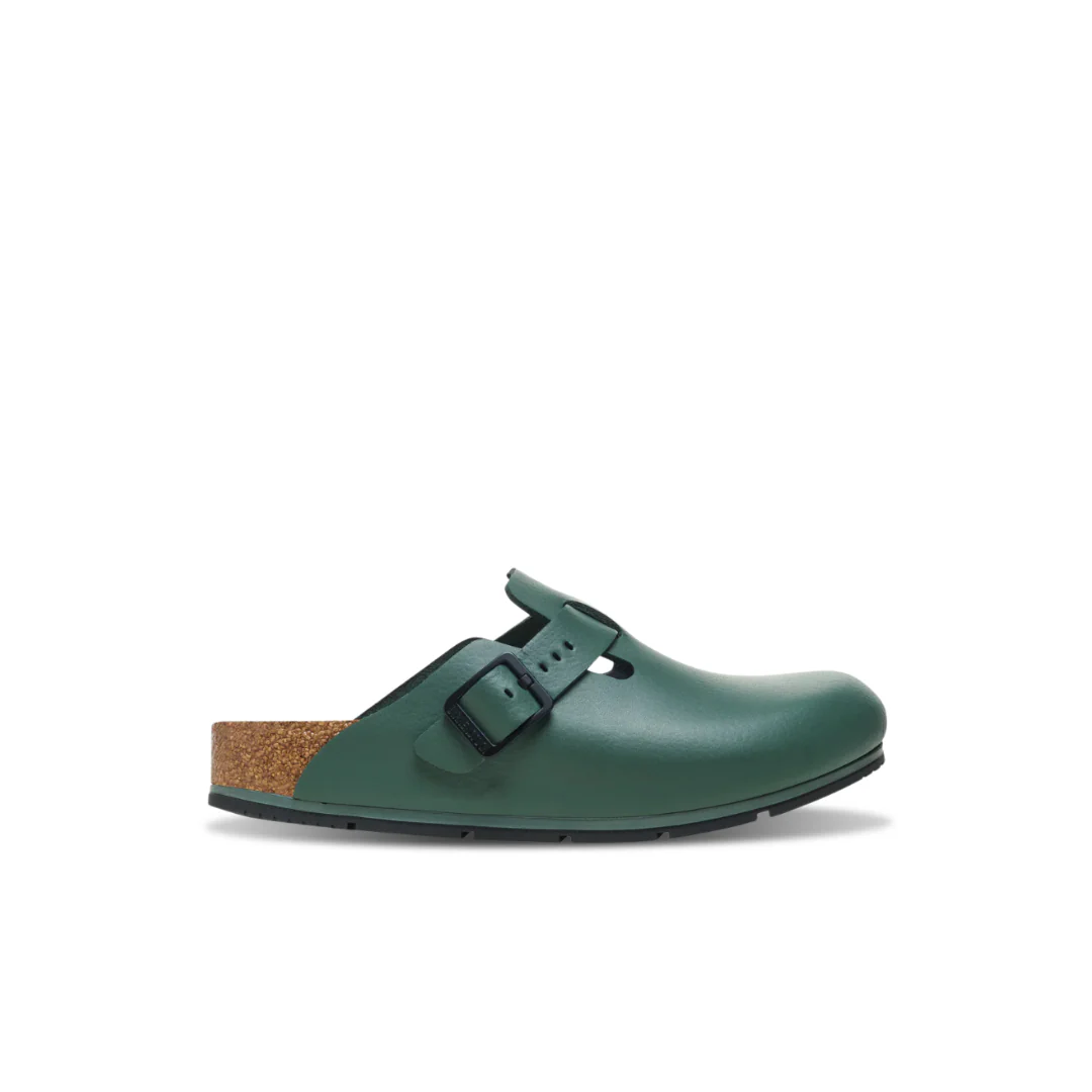 Birkenstock Boston Pro PU Coated/Oiled Leather Thyme Clogs