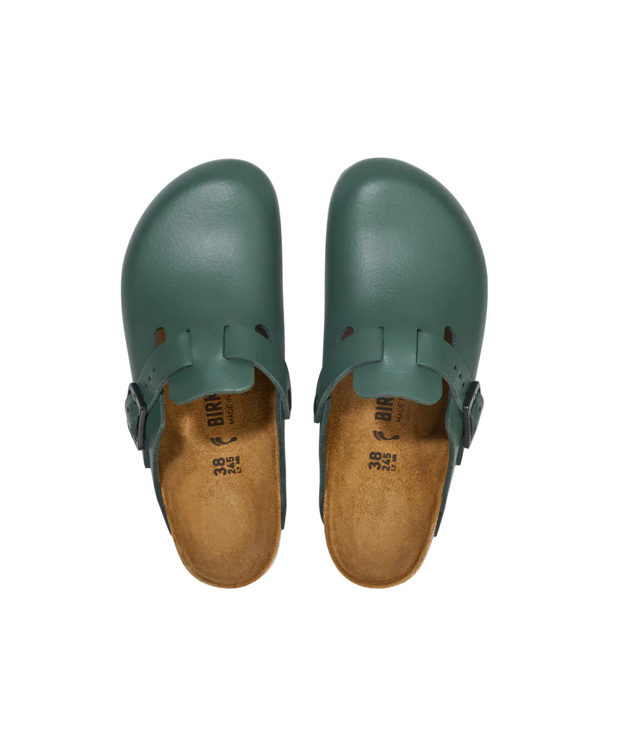 Birkenstock Boston Pro PU Coated/Oiled Leather Thyme Clogs - Image 2