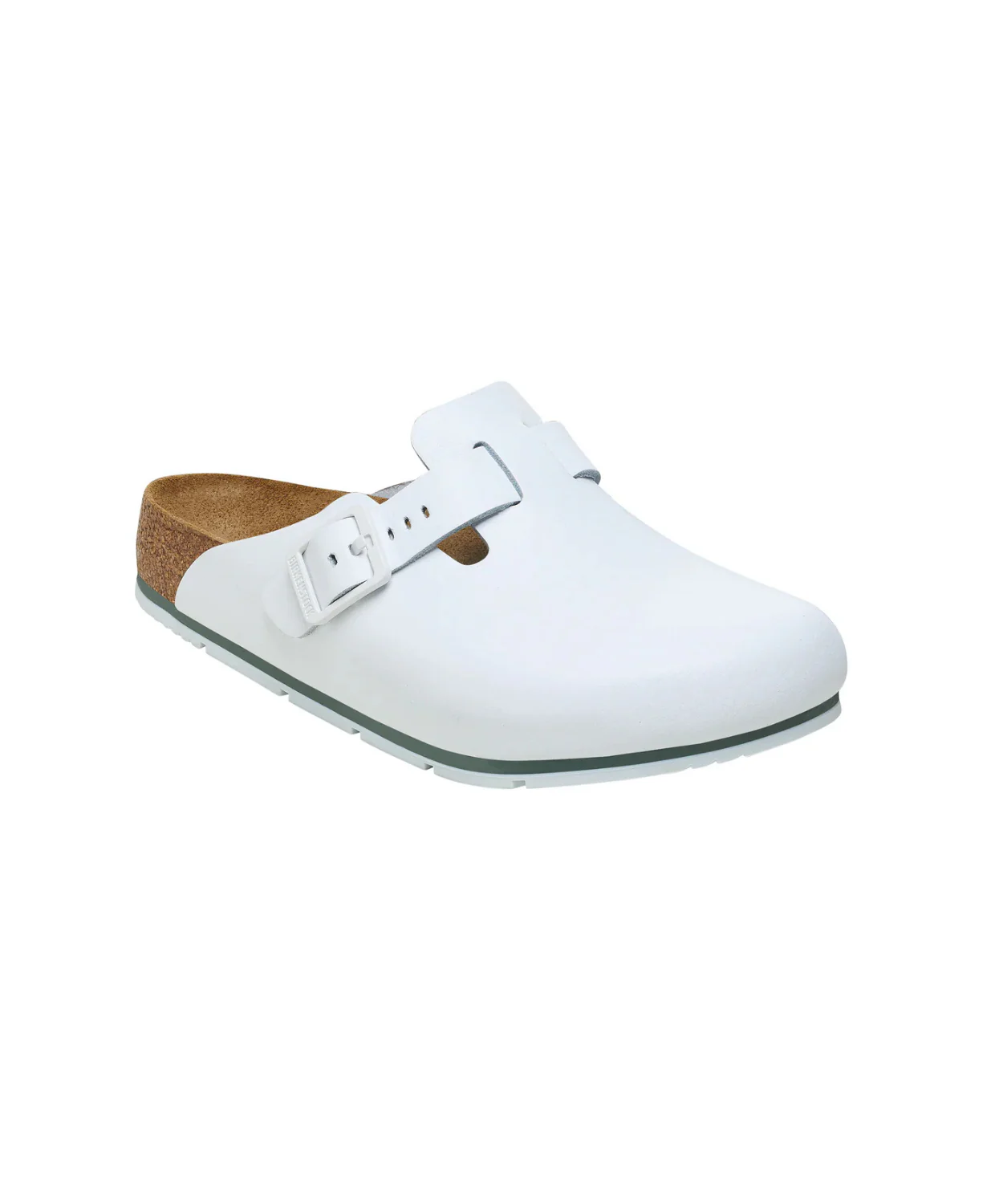 Birkenstock Boston Pro PU Coated/Leather White Clogs - Image 2