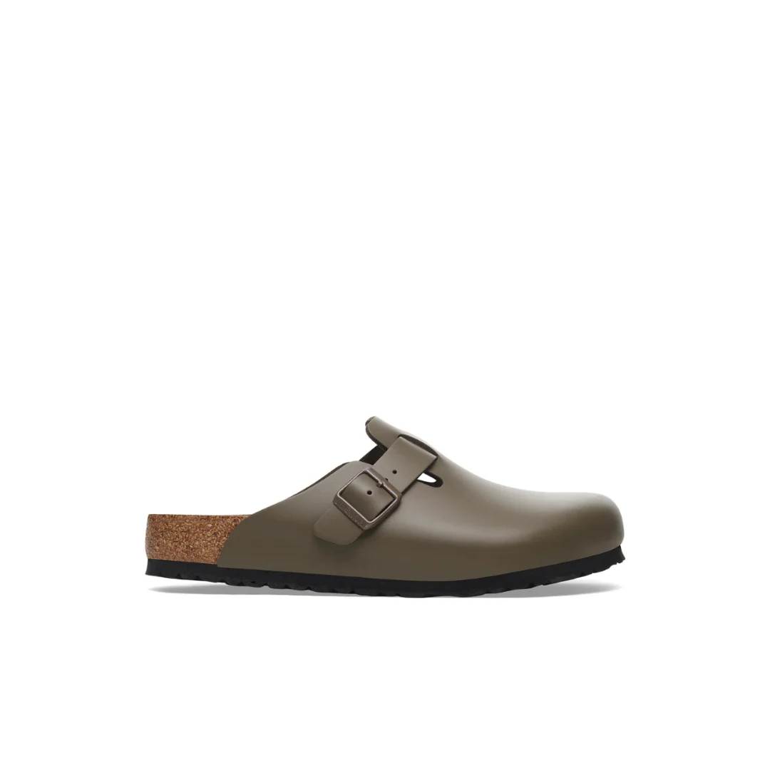 Birkenstock Boston Smooth Leather Concrete Grey Clogs
