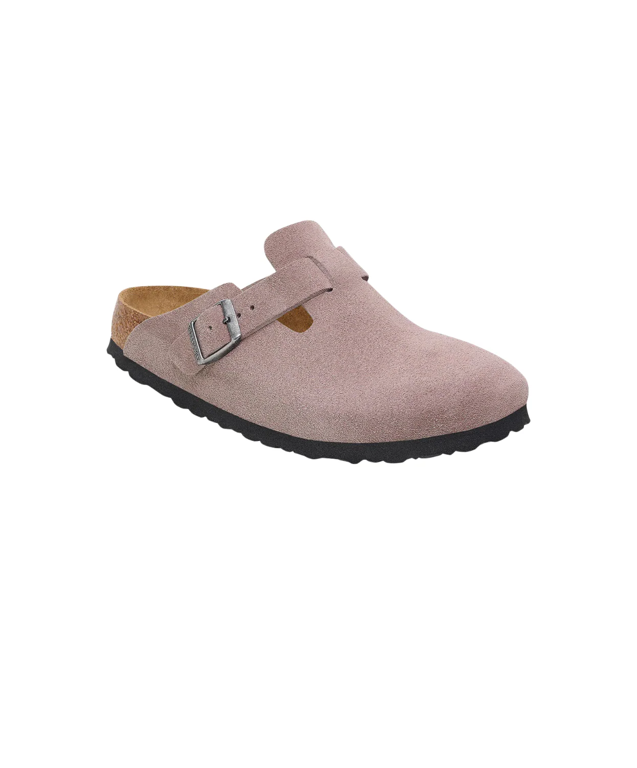 Birkenstock Boston Suede Leather Faded Purple Soft Footbed Clogs - Image 4