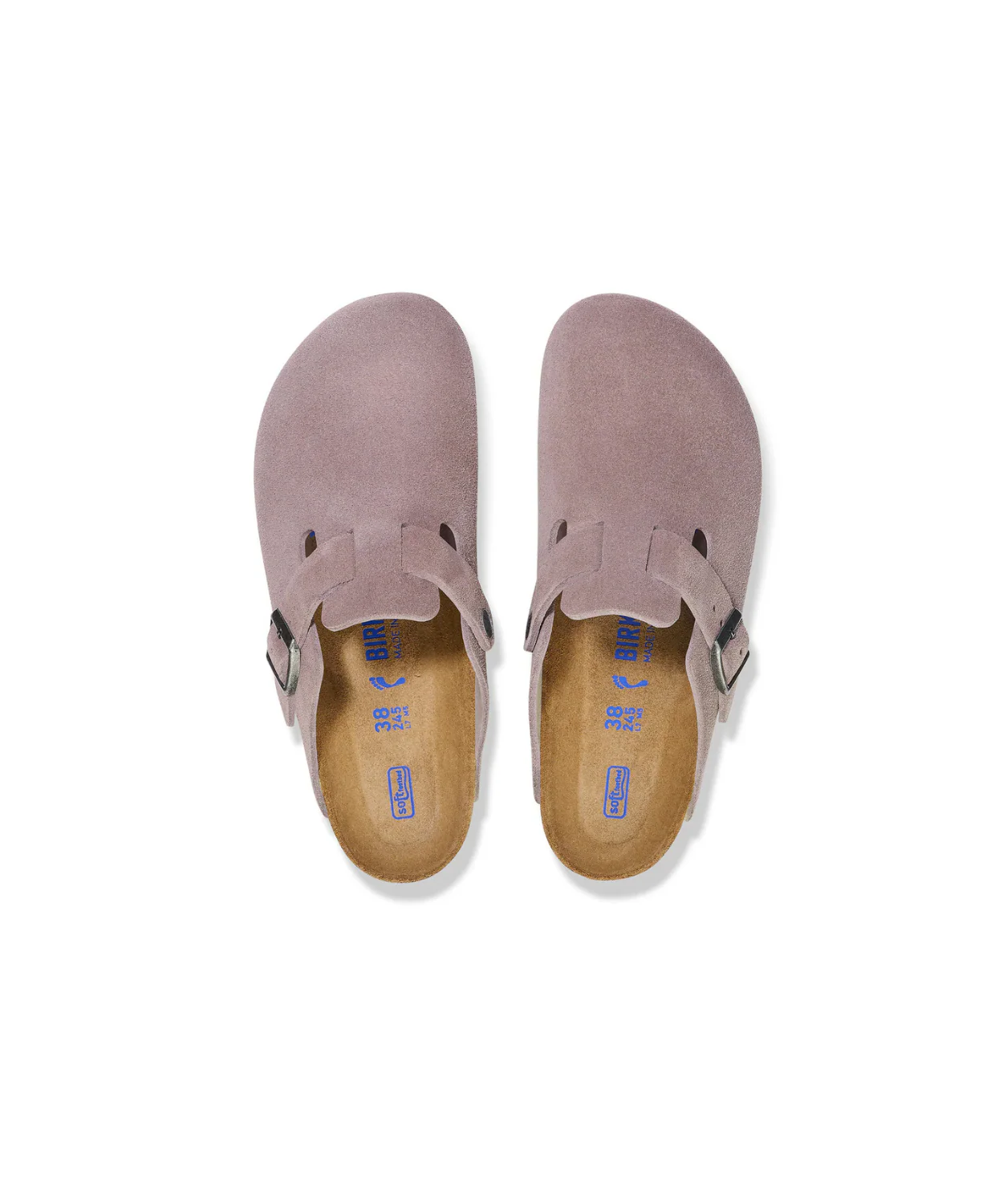 Birkenstock Boston Suede Leather Faded Purple Soft Footbed Clogs - Image 5