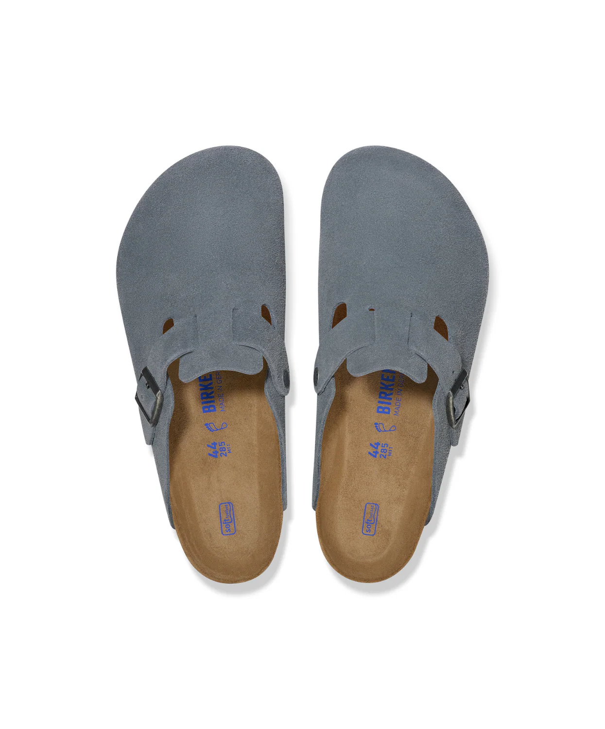 Birkenstock Boston Suede Leather Basalt Grey Soft Footbed Clogs - Image 5