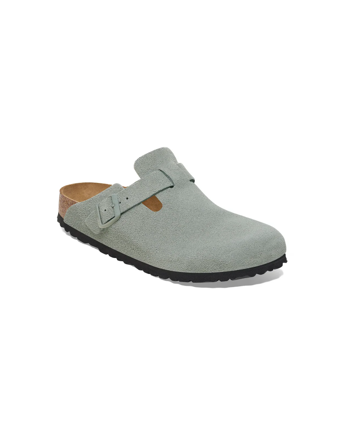 Birkenstock Boston Suede Leather Pure Sage Soft Footbed Clogs - Image 2