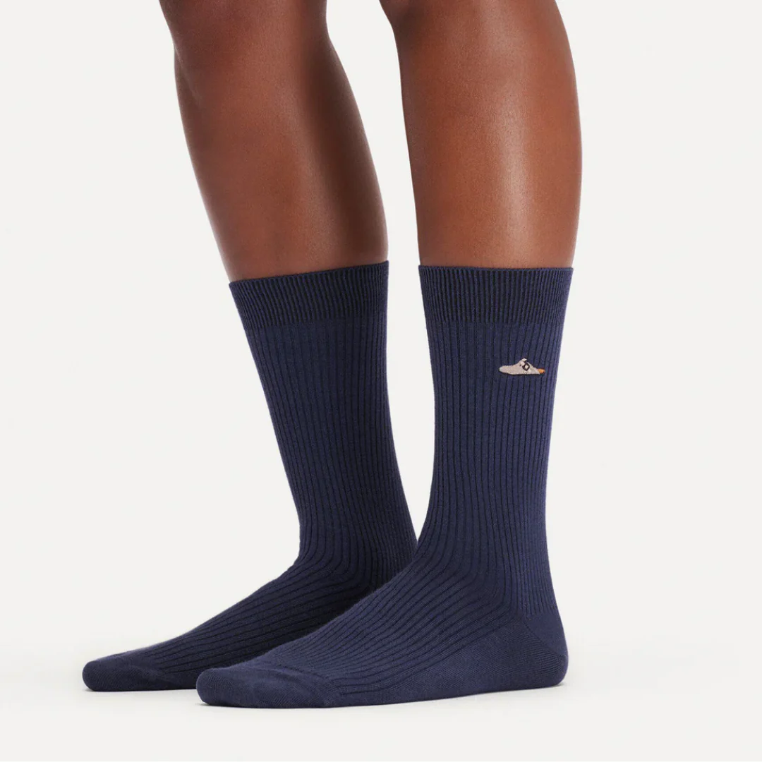 Birkenstock Cotton Rib New Navy Unisex Socks - Image 2