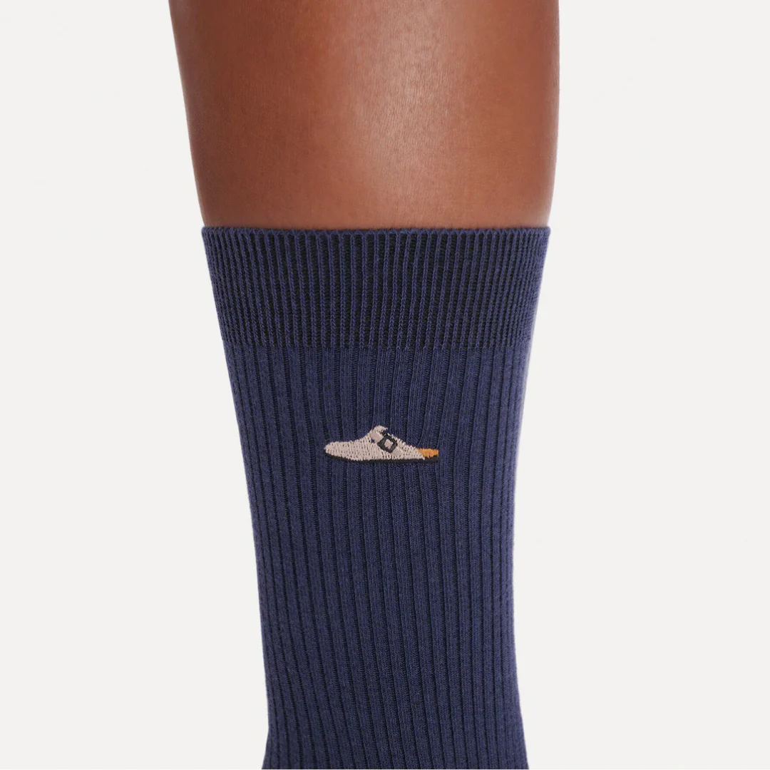 Birkenstock Cotton Rib New Navy Unisex Socks - Image 3