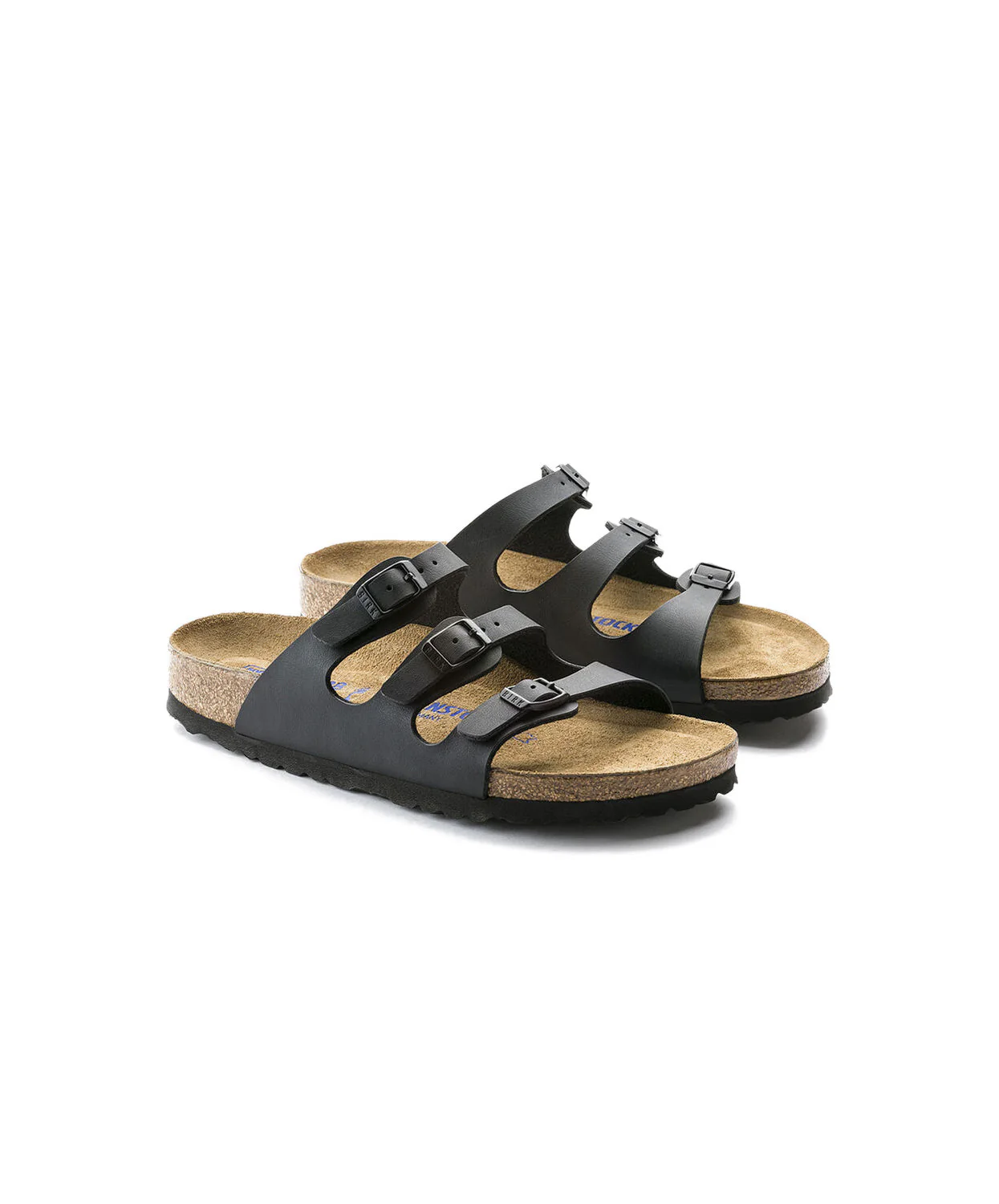 Birkenstock Florida Birko-Flor Black Soft Footbed Sandals - Image 4
