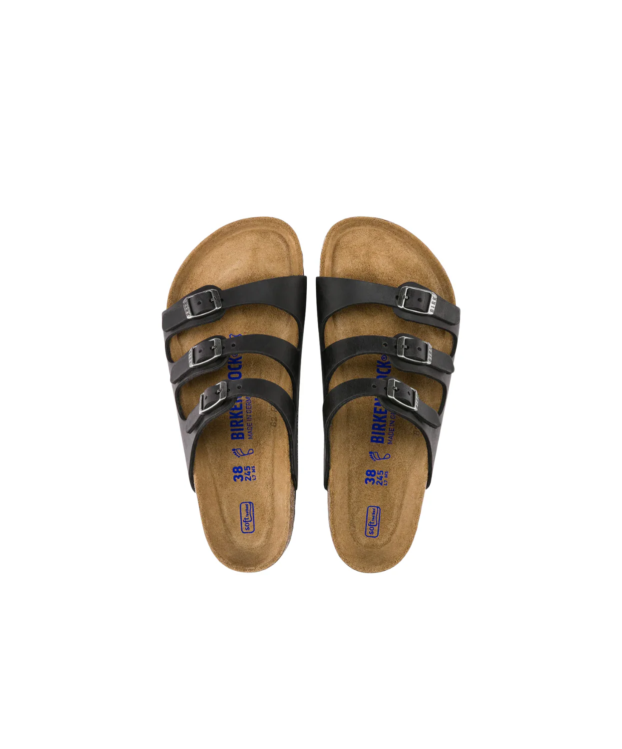 Birkenstock Florida Oiled Leather Black Soft Footbed Sandals - Image 3