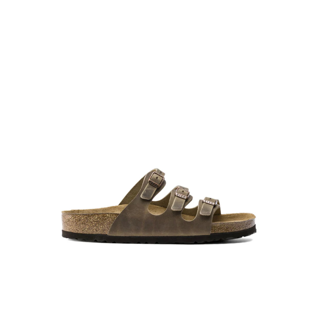 Birkenstock Florida Oiled Leather Tobacco Brown Soft Footbed Sandals