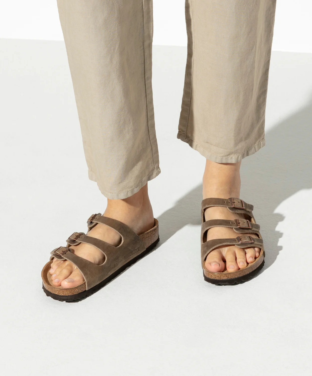 Birkenstock Florida Oiled Leather Tobacco Brown Soft Footbed Sandals - Image 2