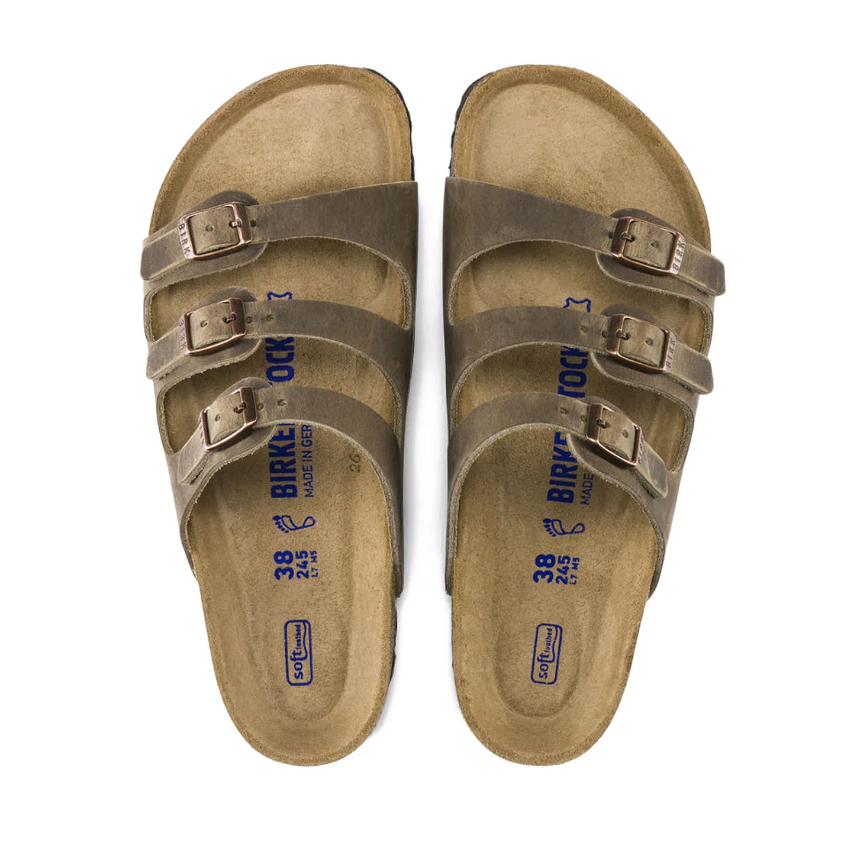 Birkenstock Florida Oiled Leather Tobacco Brown Soft Footbed Sandals - Image 5