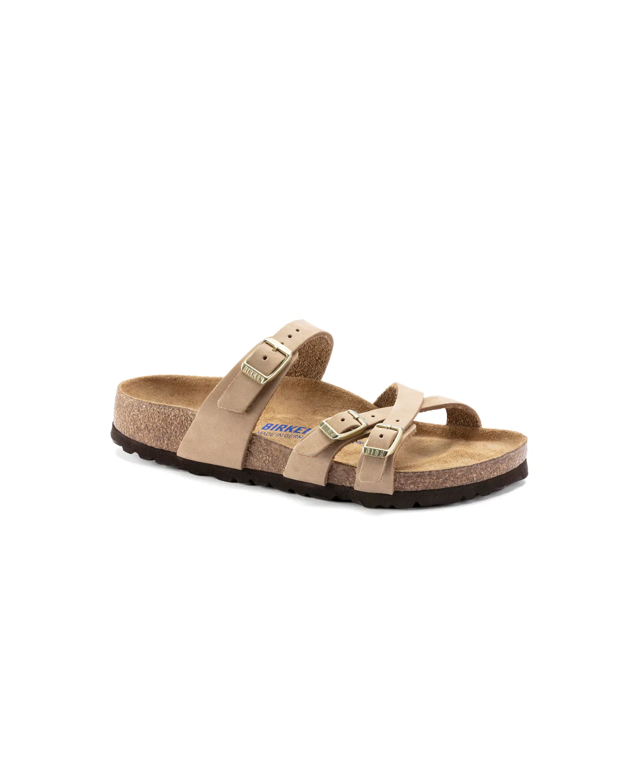 Birkenstock Franca Nubuck Leather Sandcastle Soft Footbed Sandals - Image 4