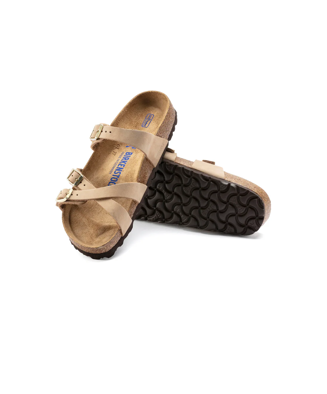 Birkenstock Franca Nubuck Leather Sandcastle Soft Footbed Sandals - Image 5
