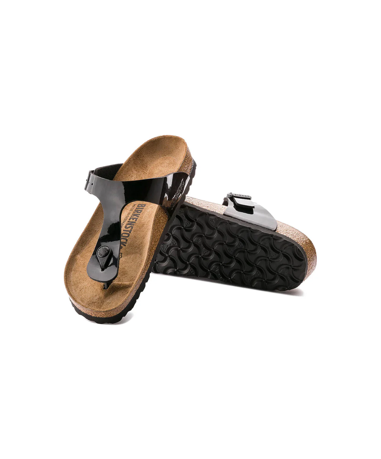 Birkenstock Gizeh Birko-Flor Black Patent Sandals - Image 5