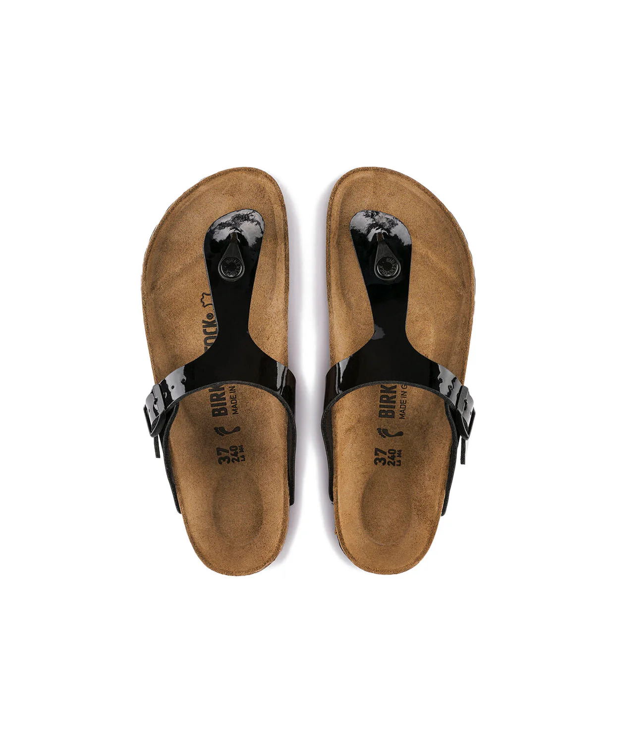 Birkenstock Gizeh Birko-Flor Black Patent Sandals - Image 6
