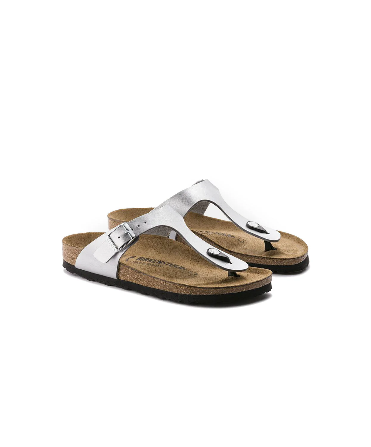 Birkenstock Gizeh Birko-Flor Silver Sandals - Image 4